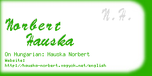 norbert hauska business card